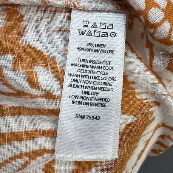 Rachel Zoe Mini Dress XL Halterneck Linen Blend Cover-Up Tropical Floral Resort - Picture 8 of 8